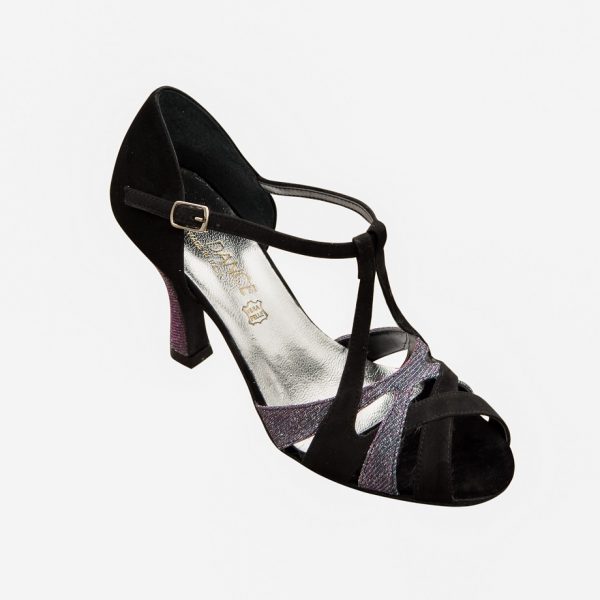 2235 scarpa da ballo donna camoscio nero + galassia night